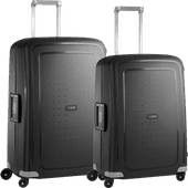 Samsonite S'Cure Spinner 69+75cm Black Suitcase Set large suitcases