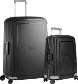 Samsonite S'cure Spinner 55+75cm Black Kofferset Handbagage koffer