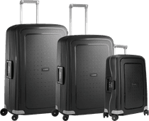 Samsonite S'cure Spinner 55+69+75cm Black Kofferset Samsonite handbagagekoffer