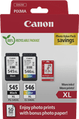 Canon PG545XL/CL546XL + Canon GP-501 Photo Paper Ink cartridge for the Canon PIXMA TS printers