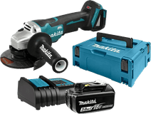 Makita DGA505ZJ + Makita Starter Pack DC18SD+BL1830B Makita battery angle grinder