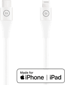 BlueBuilt Usb C naar Lightning Kabel 1,5m Nylon Wit Datakabel