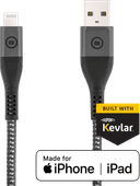 BlueBuilt Usb A naar Lightning Kabel 1,5m Kevlar Zwart BlueBuilt oplaad- en datakabel