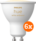 Coolblue Philips Hue White Ambiance GU10 6-Pack aanbieding