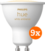 Coolblue Philips Hue White Ambiance GU10 9-Pack aanbieding
