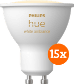 Coolblue Philips Hue White Ambiance GU10 15-Pack aanbieding