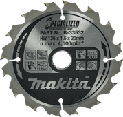 Makita Circular Saw Blade Wood Specialized 136x20x1.5 16T Buy power tools?