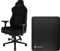 Vortech Prestige Gamestoel Zwart + Vortech Vloermat Zwart Vortech gamestoel