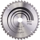 Bosch Cirkelzaagblad Optiline Wood, 254 x 30 x 2 mm, 40T Bosch professional gereedschap