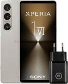 Sony Xperia 1 VI 256GB Zilver 5G + BlueBuilt Oplader met Usb C Poort 30W Zwart Sony Xperia telefoon