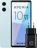 Sony Xperia 10 VI 128GB Blauw 5G + BlueBuilt Oplader met Usb C Poort 30W Zwart Sony Xperia telefoon