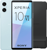 Sony Xperia 10 VI 128GB Blauw 5G + Sony Back Cover Zwart met Standaard Sony Xperia telefoon