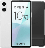 Sony Xperia 10 VI 128GB Wit 5G + Sony Back Cover Zwart met Standaard Sony Xperia telefoon