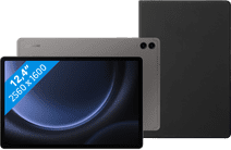 Samsung Galaxy Tab S9 FE Plus 128GB Wifi Grijs + BlueBuilt Book Case Zwart Samsung Galaxy FE lijn