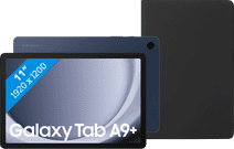 Samsung Galaxy Tab A9 Plus 11 inch 128GB Wifi Blauw + BlueBuilt Book Case Zwart Tablet met minstens 128GB opslagcapaciteit