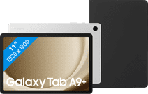 Samsung Galaxy Tab A9 Plus 11 inches 128GB WiFi Silver + BlueBuilt Book Case Black tablet with at least 128GB storage capacity