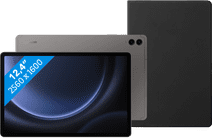 Samsung Galaxy Tab S9 FE Plus 256GB Wifi Grijs + BlueBuilt Book Case Zwart Samsung Galaxy FE lijn