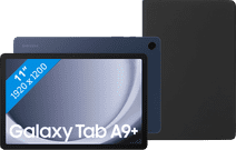 Coolblue Samsung Galaxy Tab A9 Plus 11 inch 64GB Wifi Blauw + BlueBuilt Book Case Zwart aanbieding