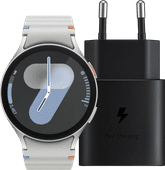 Samsung Galaxy Watch 7 Zilver 44mm + Oplader 25W Hardloop horloge met muziekspeler