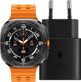 Samsung Galaxy Watch Ultra 4G Grijs/Oranje 47mm + Oplader 25W Hardloop horloge met muziekspeler