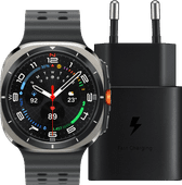 Samsung Galaxy Watch Ultra 4G Zilver/Zwart 47mm + Oplader 25W Hardloop horloge met muziekspeler