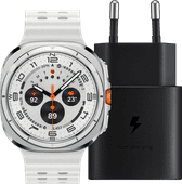 Samsung Galaxy Watch Ultra 4G Wit 47mm + Oplader 25W Hardloop horloge met muziekspeler