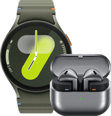 Samsung Galaxy Watch 7 Groen 44mm + Galaxy Buds3 Zwart Heren smartwatch