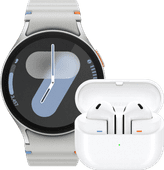 Samsung Galaxy Watch 7 Zilver 44mm + Galaxy Buds3 Wit Hardloop horloge met muziekspeler