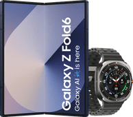 Samsung Galaxy Z Fold 6 1TB Blauw 5G + Samsung Galaxy Watch Ultra Zilver/Zwart 47mm Samsung telefoon uit 2024