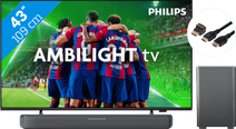 Philips 43PUS8309 - Ambilight (2024) + Soundbar + Hdmi kabel 43 inch tv