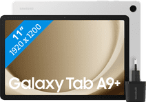 Samsung Galaxy Tab A9 Plus 11 inches 128GB WiFi Silver + BlueBuilt Charger Tablets for basic use