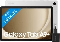 Samsung Galaxy Tab A9 Plus 11 inch 64GB Wifi Zilver + BlueBuilt Oplader Android tablet voor het gezin