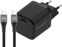 BlueBuilt Power Delivery Oplader 30W + Usb C Kabel 1,5m Nylon Zwart Snellader voor iPhone