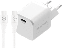 BlueBuilt Power Delivery Oplader 20W + Usb C Kabel 1,5m Nylon Wit Oplader met kabel