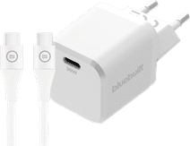 BlueBuilt Power Delivery Oplader 30W + Usb C Kabel 1,5m Nylon Wit Oplader met kabel