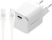 BlueBuilt Power Delivery Oplader 30W + Usb C Kabel 1,5m Nylon Wit Power Delivery oplader