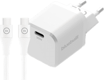 BlueBuilt Power Delivery Oplader 30W + Usb C Kabel 3m Nylon Wit Snellader voor iPhone