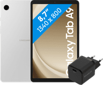 Samsung Galaxy Tab A9 8,7 inch 64GB Wifi Zilver + BlueBuilt Oplader Android tablet voor het gezin