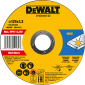 DeWalt Doorslijpschijf INOX 125x1x22,2mm 10 stuks 125 mm metaal slijpschijf