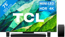 TCL QD Mini-Led 75C81B (2024) + soundbar Tv voor standaard zenders kijken