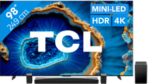 TCL QD Mini-LED 98C803 (2023) + soundbar Tv voor standaard zenders kijken