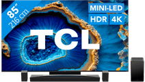 TCL QD Mini-LED 85C803 (2023) + soundbar Tv voor standaard zenders kijken