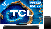 TCL QD Mini-LED 55C803 (2023) + soundbar Tv voor standaard zenders kijken