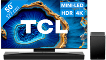 TCL QD Mini-LED 50C803 (2023) + soundbar TCL QLED televisie en soundbar bundel