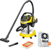 Karcher WD 5 S V-25/5/22 + stofzuigerzakken (4x) Bouwstofzuiger voor grote klussen