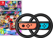 Mario Kart 8 Deluxe + BlueBuilt Steering Wheels for Nintendo Switch Racing game