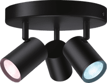 WiZ 3 spots Imageo rond - Gekleurd en Wit licht - GU10 - zwart Smart lamp met WiFi