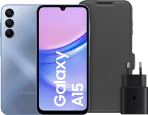 Samsung Galaxy A15 128GB Blauw 5G + Accessoirepakket Samsung telefoon uit 2024