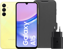 Samsung Galaxy A15 128GB Yellow 5G + Accessory Pack medium-sized smartphone