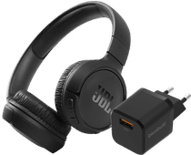 JBL Tune 510BT Zwart + BlueBuilt Quick Charge Oplader met Usb A Poort 18W Zwart Koptelefoon met microfoon